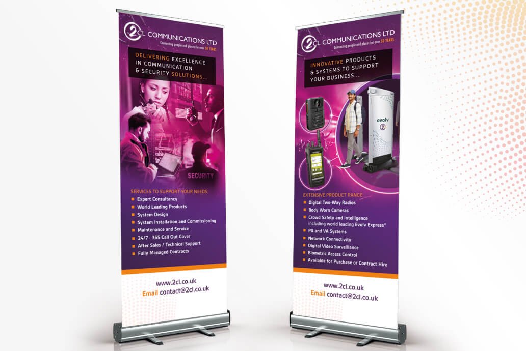 2CL Communications Pull-up banner design