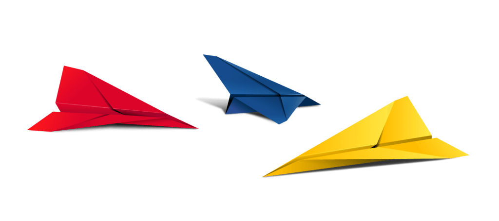Colour paper plane
