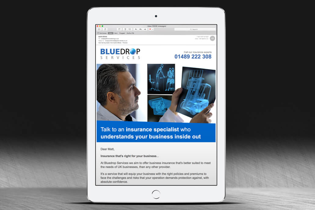 Bluedrop Service email campaign